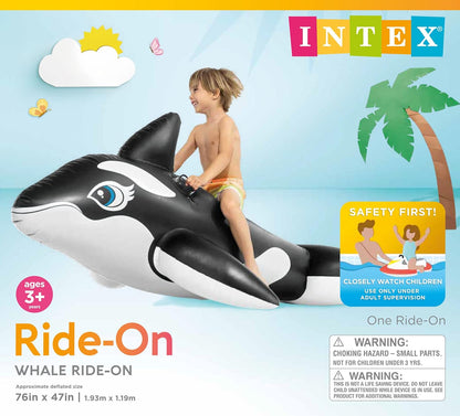 Intex Whale Inflatable Pool Ride-On, 76  X 47 , for Ages 3+