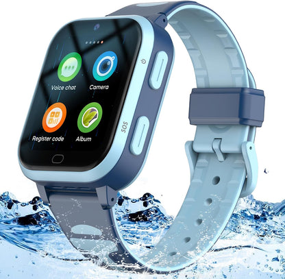 Kids 4G GPS Smart Watch Whatsapp Chat Phone Tracker Smartwatch Worldwide Real-time Tracking Video Call Voice Message Camera SOS Alarm Geo-Fence Pedometer Anti-Lost for 3-15 Boys Girls Gift Pink