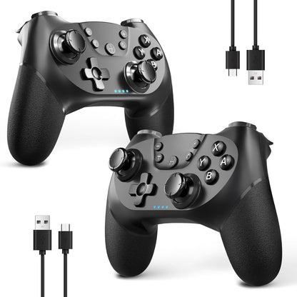 Wireless Pro Controller 2 Pack with Hall Effect Joystick, Dual Vibration, Turbo Function, Wake-Up Feature, Ergonomic Design for Switch Console, Switch Lite, OLED, Switch 2 and PC Gaming (Black & White)