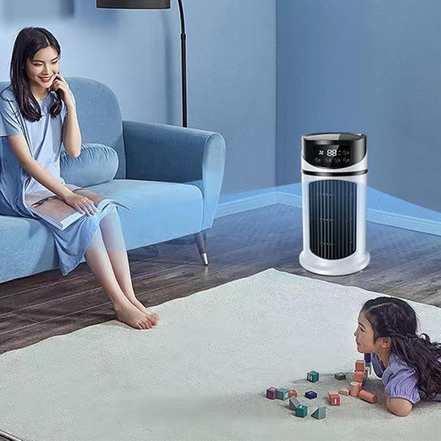 Portable Air Conditioner Desk Cooling Fan Personal Air Cooler for Indoor Outdoor