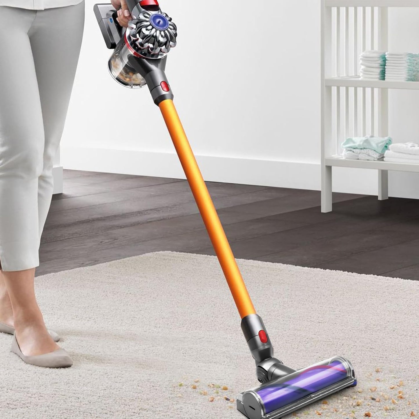 Quick-Release Roller Motorhead Cleaner Compatible with Dyson V7 V8 V10 V11 V15 Vacuum Cleaner Animal Absolute Models Cleaner Head Replacement Part Accessories Electric Head for Hardwood Floor Carpets