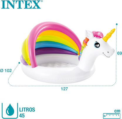 INTEX 57113NP - Unicorn Baby Pool, Ages 1-3, Size 1.27mx1.02mx69cm