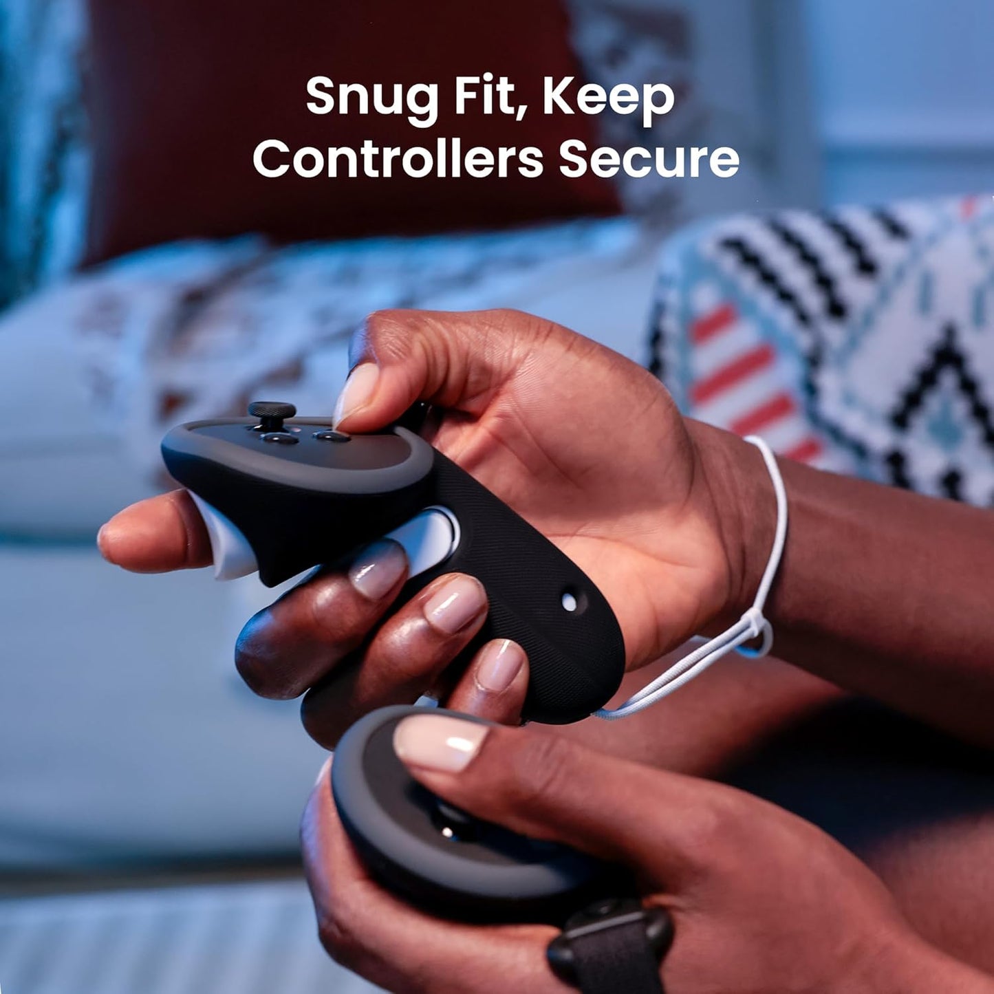 Upgraded Controller Grips Protector Compatible with Oculus/Meta Quest 3/3S, Non-Slip Handle Cover with Battery Opening, Accessories Made for Meta
