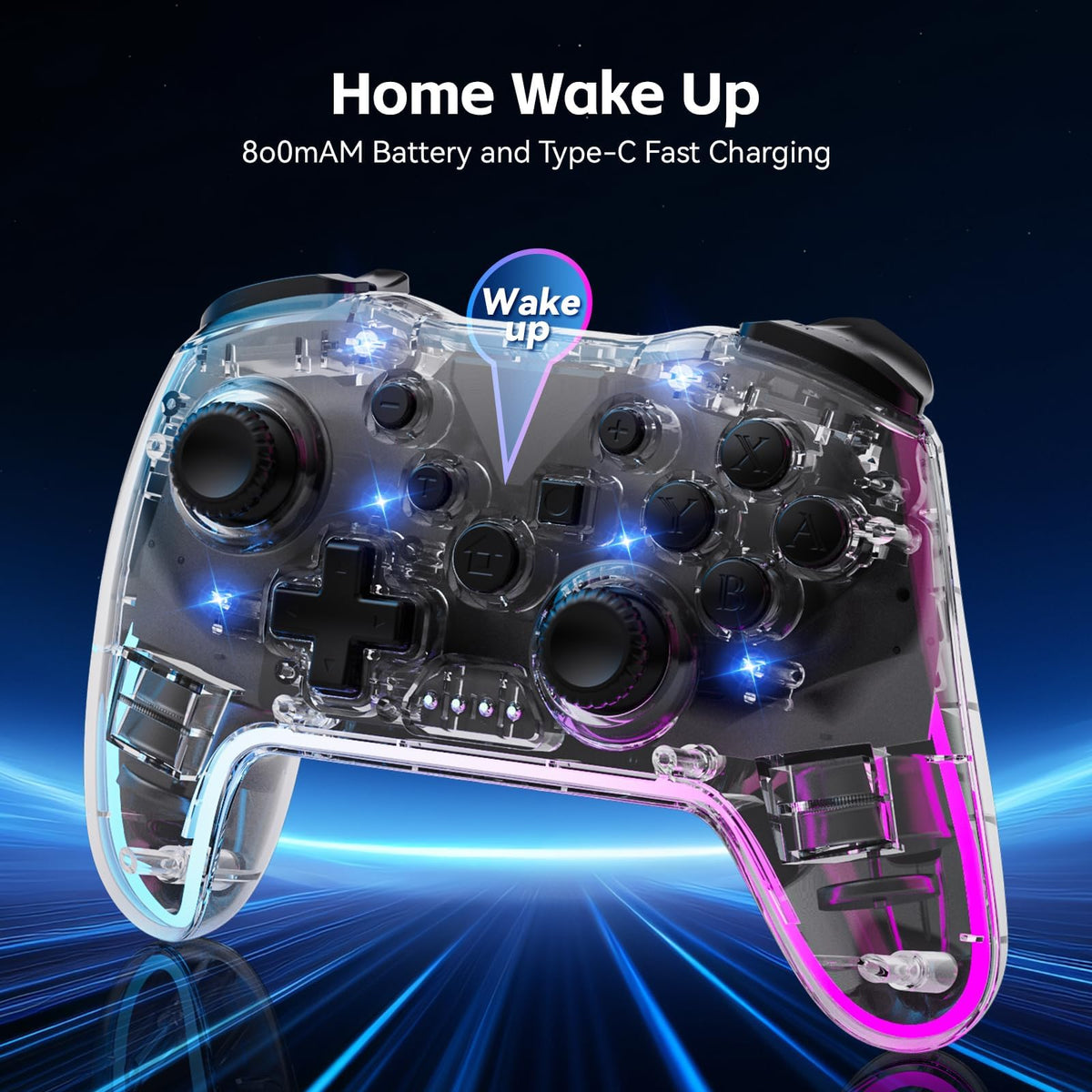 Wireless Gaming Controller Compatible with Switch, PC, iOS and Android, Ergonomic Gamepad, Responsive Buttons, Precision Joystick