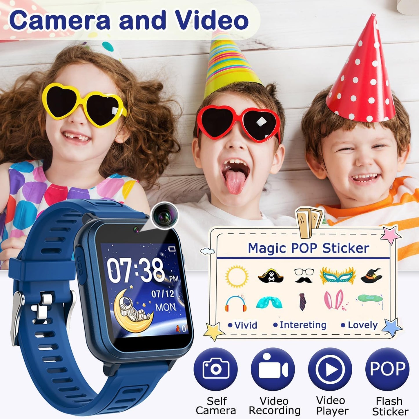 Kids Smart Watch Boys Girls Watch Toddler Watch Birthday Gifts for 6-10 Years Old Boys Toys for 3-8 Year Old Boys