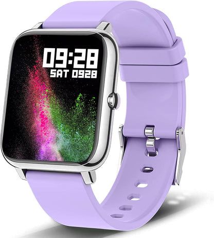 Smart Watch for Women Men, Popglory Smartwatch with Blood Pressure, Blood Oxygen, Sleep Monitor, Fitness Tracker with Heart Rate Tracking/Pedometer/Calories, Full Touch Fitness Watch for Android iOS