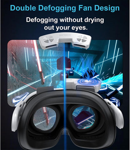 VR Dual Fan Compatible with MetaQuest 3 Air Circulation Fast Removal Anti-Fog Fitness Face Interface Bracket Face Cover Face Pad for Meta Quest 3