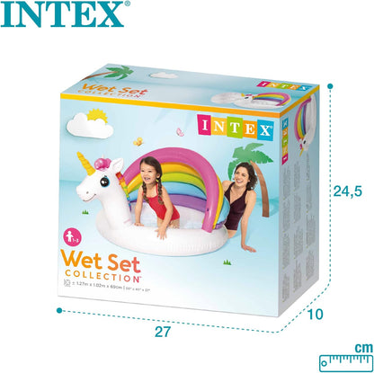 INTEX 57113NP - Unicorn Baby Pool, Ages 1-3, Size 1.27mx1.02mx69cm
