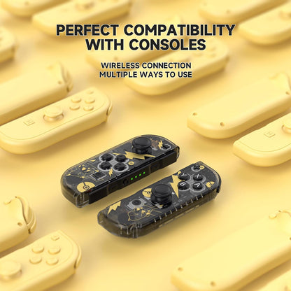 Wireless Controller Compatible with Nintendo Switch, Left & Right Game Controllers with Dual Vibration, Motion Control & Wake-Up Function