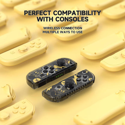 Wireless Game Controllers for Switch, Left and Right Replacement Controllers, Motion Control, Dual Vibration, Wake-Up Function, Ergonomic Grip