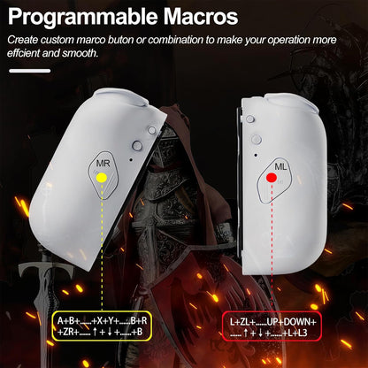 Smanettew Controllers Compatible with Nintendo Switch, Wireless L & R Controllers with Charging Grip, Featuring RGB Lighting, Hall Effect Joysticks, Turbo, Macro Programming, Vibration & 6-Axis Gyro