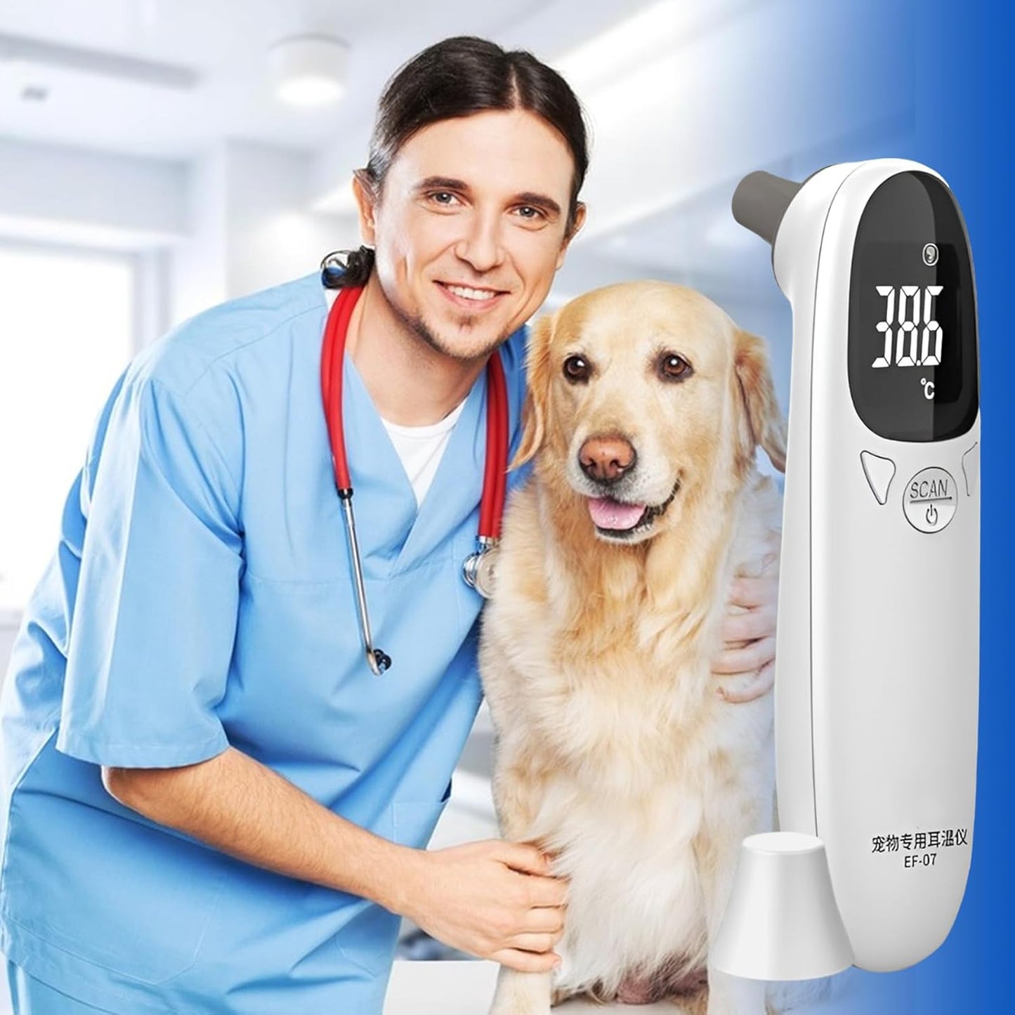 Digital Animal Thermometer - Fast Thermometer Animal | Dog Temperature Monitor, Vet Tech Thermometers - Puppy Thermometers, Tempratue Detection Device, Pet Thermommeters for Tempratue Detection
