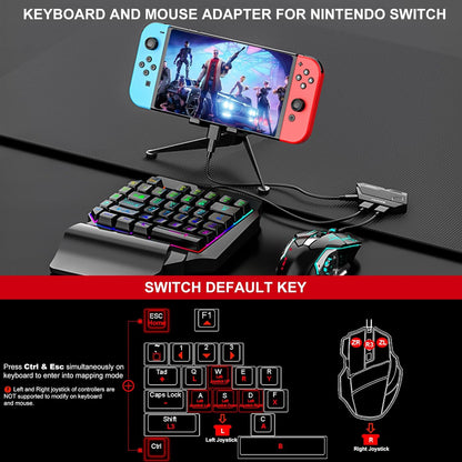 arVin Keyboard and Mouse Adapter for Nintendo Switch/Xbox/PS3/PS4, Wired & 2.4G Wireless Mouse and Keyboard Converter Support Key Mapping