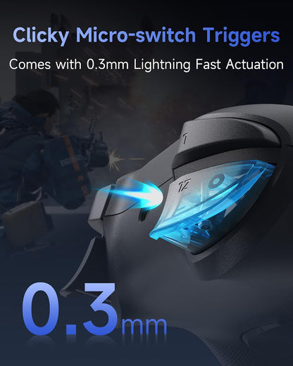 Wireless Bluetooth Gaming Controller with Vibration Feedback, Rechargeable Battery, Precision Joystick and Ergonomic Grip for PC, Mobile and Switch Series