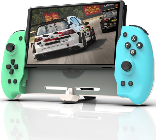 ZONEY Switch Controller for Nintendo Switch/OLED, One-Piece Joypad Switch Pro Controller for Handheld Mode, Ergonomic Handheld Switch Grip Controller with 6-Axis Motion Control, Turbo & Mapping (Blue & Green)