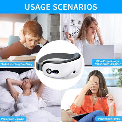 Eye Massager with Heat, Vibration and Warm Compress, Smart Sleeping Eyes Mask with Bluetooth Can Connect with Phone for Music, Thanksgiving Day Gift Idea