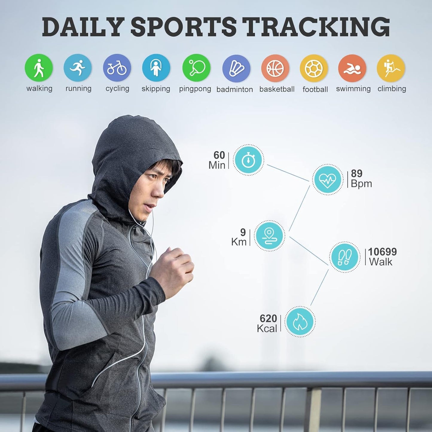 FILIEKEU Men Smart Watch for Android iOS, Bluetooth Calls Voice Chat with Heart Rate/Sleep Monitor Fitness Tracker, 1.3" Full Touch Screen IP67 Waterproof Stainless Steel Activity Tracker for Men,