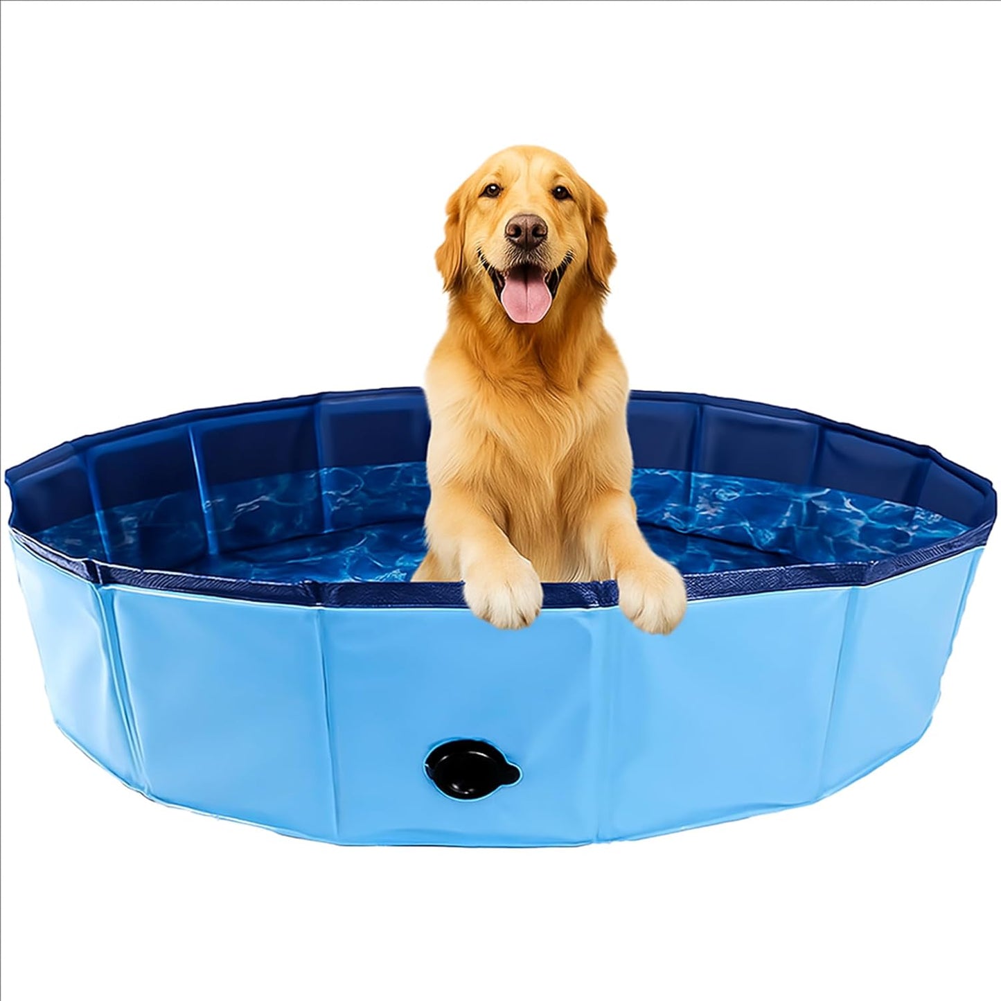 C Crystal Lemon Blue Foldable PVC Swimming Pool - Versatile Dog Pool, Kiddie Pool, Kids Pool, Baby Pool, and Toddler Pool – 31.5  x 7.87  Size Perfect for Indoor/Outdoor Use