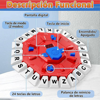 Tapple Board Game with Digital Display, Educational Family Word Game with 35 Double-Sided Cards & Timer, 2 Play Modes for early-stage & Adults, Spanish Learning Game for Parties & Family Nights