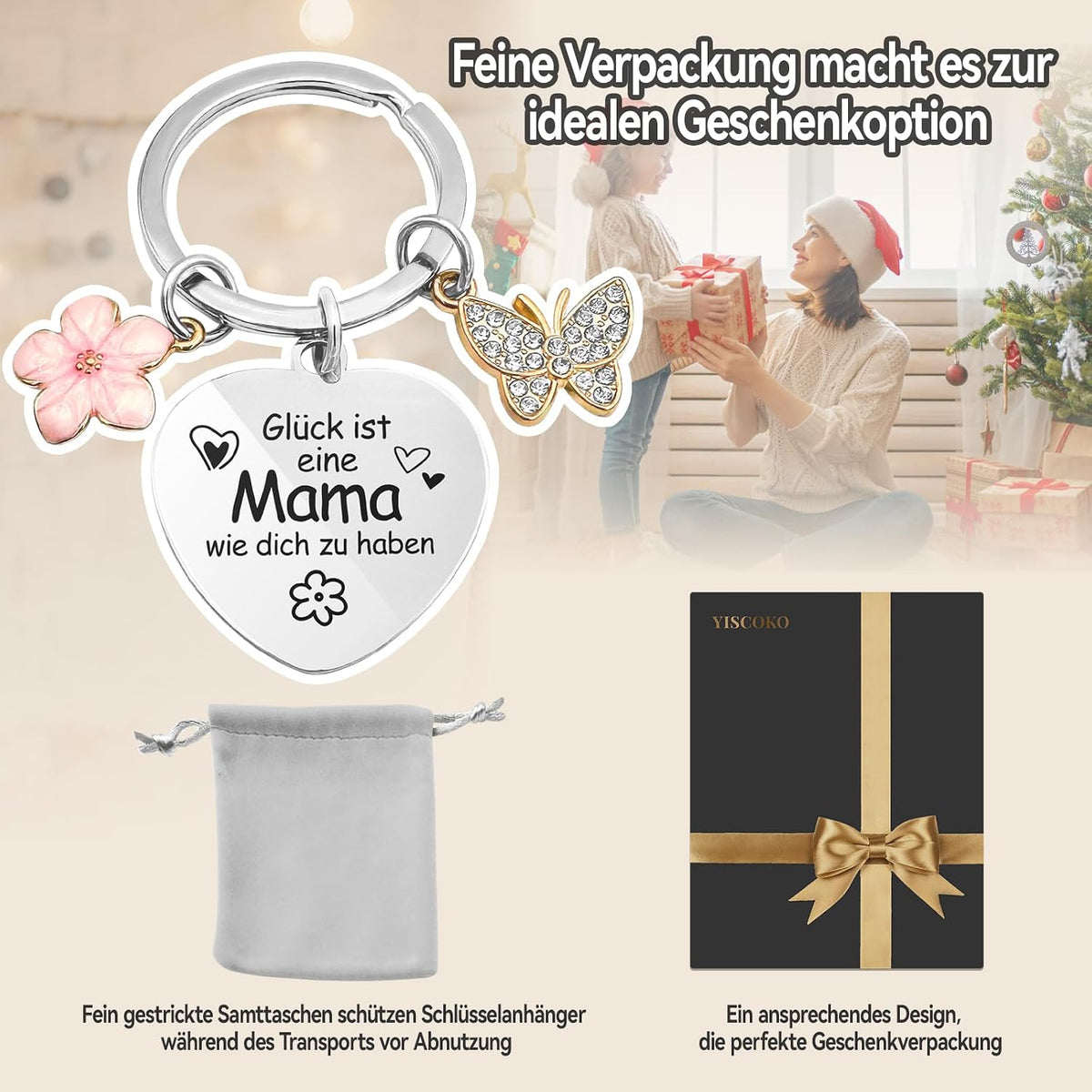 Gifts for Mum, Mum Gift Keyring Birthday Gift for Mum, Best Mum Gift, Gift Mum, Keyring Mum, Mother Gift, Stainless steel colour, non