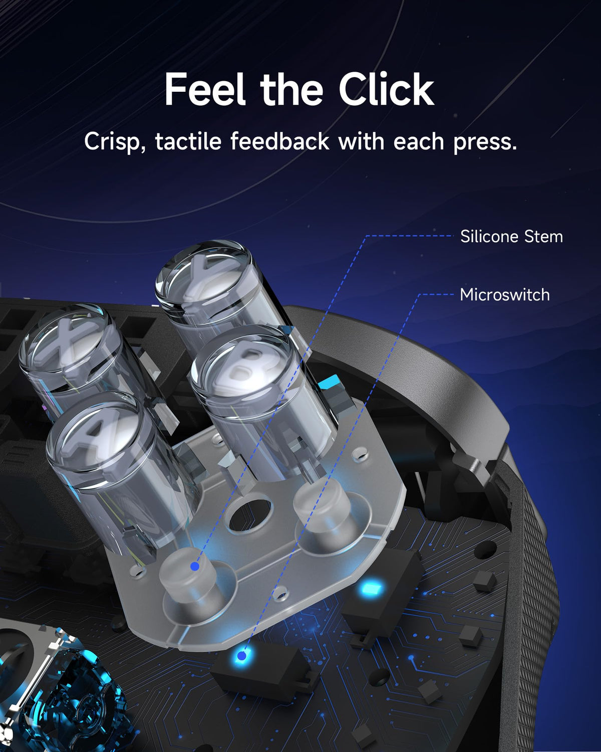 Wireless Game Controller for PC, Switch and Android, Bluetooth Gaming Gamepad, Ergonomic Grip, Responsive Controls and Precision Joystick