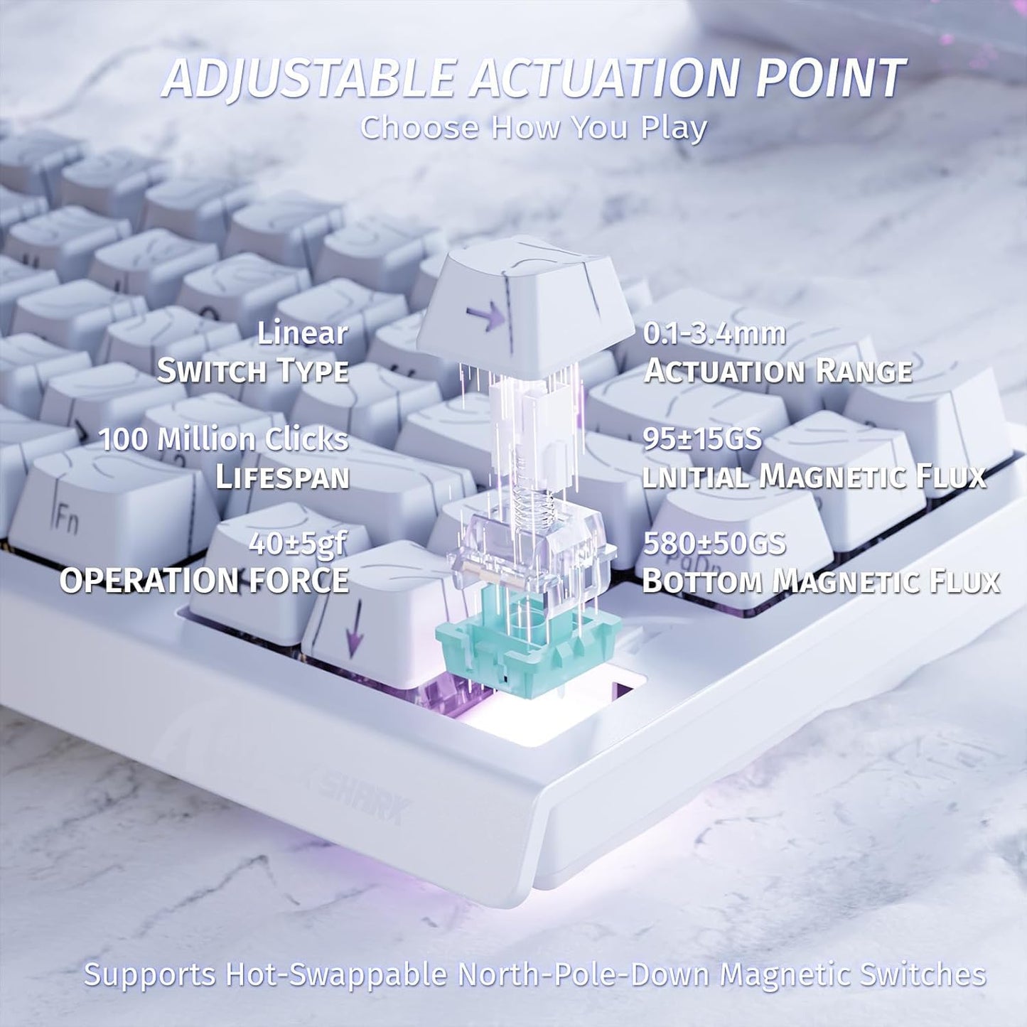 ATTACK SHARK X68 HE Rapid Trigger Mechanical Gaming Keyboard 60% Wired TKL with Adjustable Actuation,Hall Effect snap-fit Switch,8KHz Polling Rate,RGB Backlit,Top Mount for PC Mac Esport Gamer(Black)
