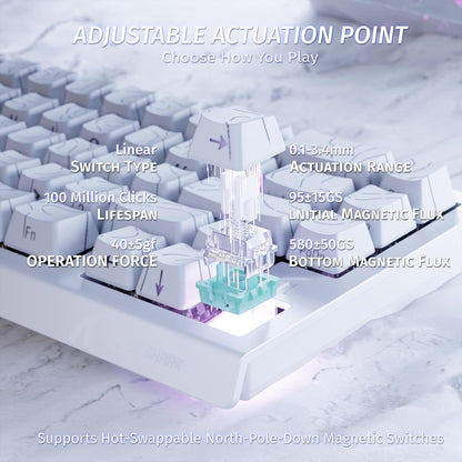 ATTACK SHARK X68 HE Rapid Trigger Mechanical Gaming Keyboard 60% Wired TKL with Adjustable Actuation,Hall Effect snap-fit Switch,8KHz Polling Rate,RGB Backlit,Top Mount for PC Mac Esport Gamer(Black)