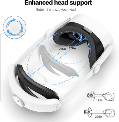 Comfort Head Strap for Meta Quest 3S - Adjustable Elite Strap Replacement with Pressure Relief, Enhanced Comfort & Balanced Weight - Lightweight, Retractable Design for VR Headsets (Meta Quest 3S)
