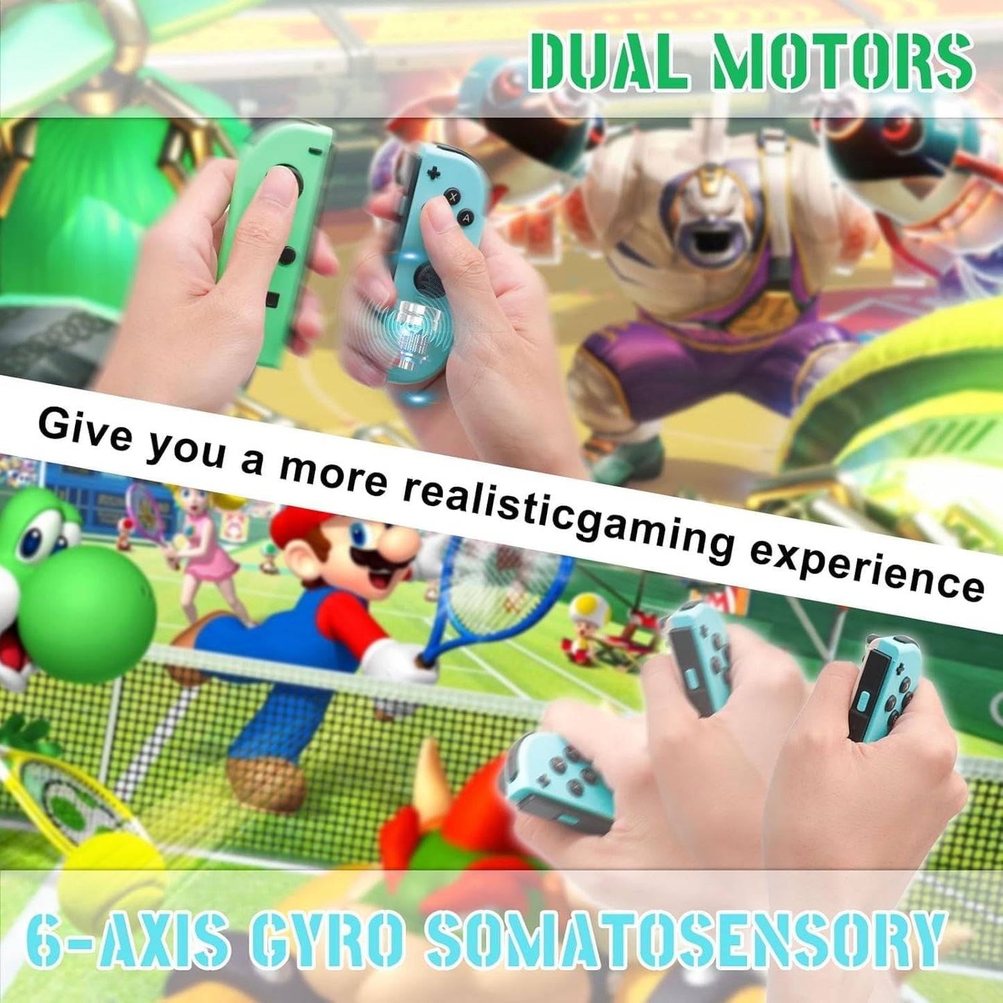 Wireless Controller Compatible with Nintendo Switch, Left & Right Game Controllers with Dual Vibration, Motion Control & Wake-Up Function