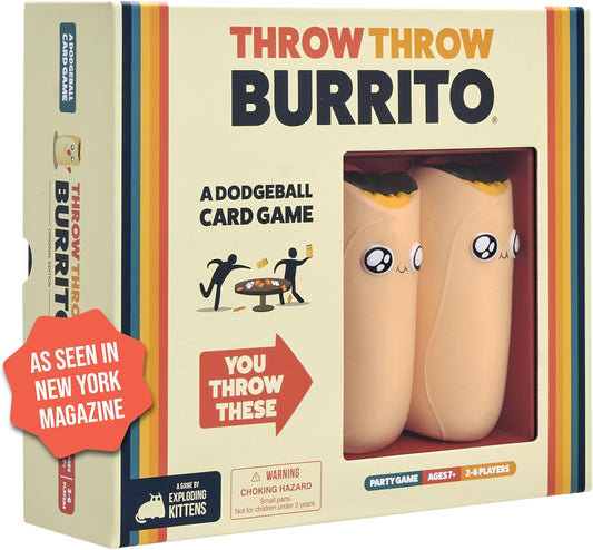 Exploding Kittens Throw Throw Burrito 2-6 Players - Ages 7+ - 15 Minutes to Play - Dodgeball Card Game - Party Game, Family Game Night