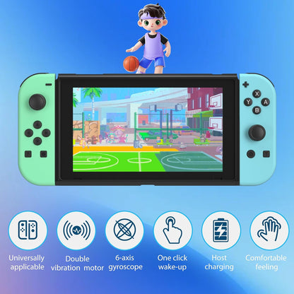 Wireless Left & Right Controllers Compatible with Nintendo Switch, Motion Control, Dual Vibration & Wake-Up Function (Gold)