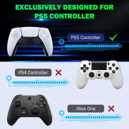 MoKo Green Backlight Keyboard for PS5 Controller, PS5 Wireless Mini Keyboard Chatpad for Playstation 5 Controller, Keypad Built-in Speaker with 3.5mm Audio Jack for Messaging and Game Live Chat, Black