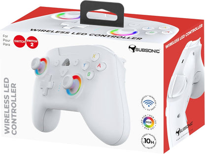 Subsonic Wireless Led Controller White for Nintendo Switch/Nintendo Switch