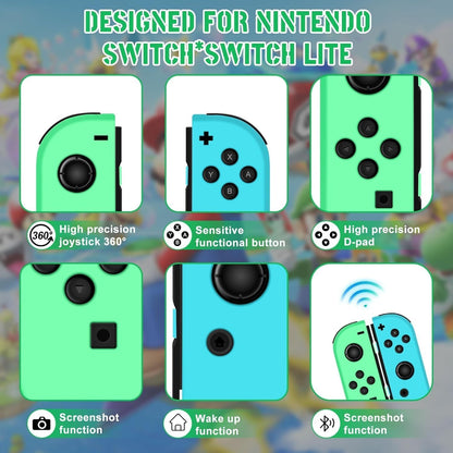 Wireless Left & Right Controllers Compatible with Nintendo Switch, Motion Control, Dual Vibration & Wake-Up Function (Gold)