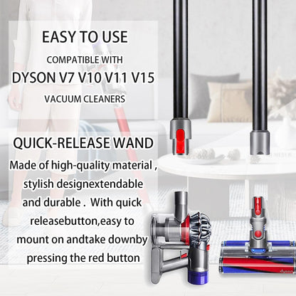 Replacement Wand Compatible with DS V15 V11 V10 V8 V7 Cordless Stick Vacuum Cleaner,Quick Release Vacuum Accessories (Black)