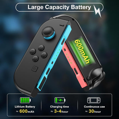 FFSTARYM Compatible with Nintendo Switch Controller, Switch Controllers for Switch/Lite/OLED, with/Dual Vibration/Motion/Wake-up/Screenshot, Black