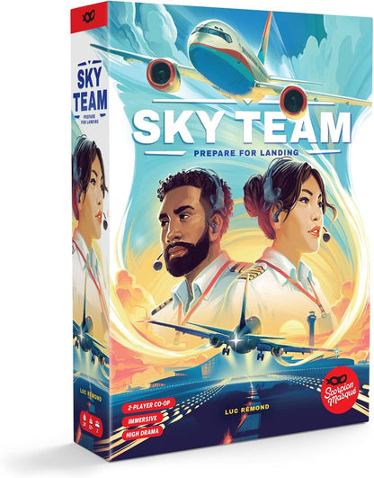 Airplane Landing Strategy Board Game, Cooperative Tabletop Puzzle Game for 2 Players, Team Challenge Family Game, Ages 10+