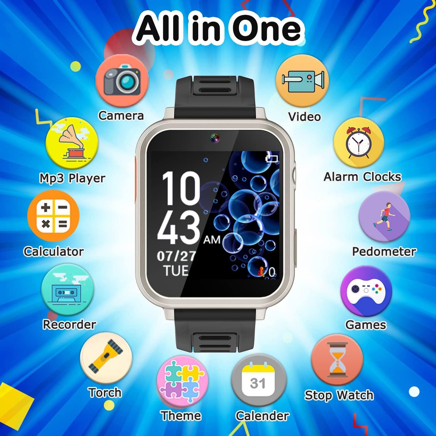 Kids Smart Watch Boys Girls Watch Toddler Watch Birthday Gifts for 6-10 Years Old Boys Toys for 3-8 Year Old Boys