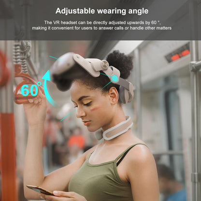 Strap Compatible with Meta Quest3 VR Headset 5000mAh 360° Wrap-Around Adjustable 180° Pressure Relief VR Accessories for Comfortable Wearing Enhanced User Experience Safe Reliable Charging Easy Insta
