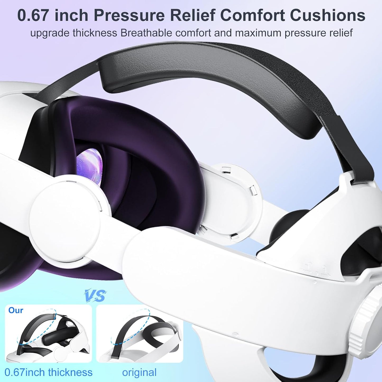 Saqico Head Strap For Meta Quest 3,Pressure-Free Elite Strap for Oculus Quest 3 Accessories Replacement, Adjustable Headband Soft Cushion VR Headset Enhanced Comfort &Balanced Fit for Longer immersion