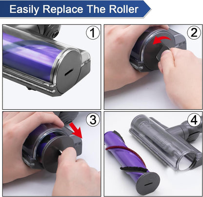 Quick-Release Roller Motorhead Cleaner Compatible with Dyson V7 V8 V10 V11 V15 Vacuum Cleaner Animal Absolute Models Cleaner Head Replacement Part Accessories Electric Head for Hardwood Floor Carpets