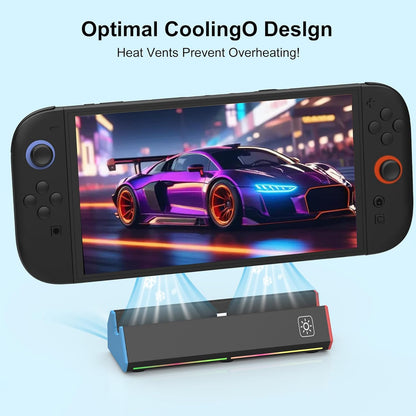 ZONEY Switch TV Dock with 1000Mbps Ethernet LAN Port/4K HDMI Port, Portable Switch Docking Station for Nintendo Switch/Switch OLED, Replacement Official Switch Dock Base Stand (Black with LAN Port)