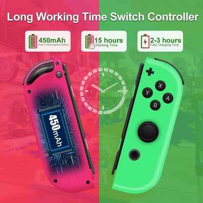 Wireless Controller Compatible with Nintendo Switch, Left & Right Game Controllers with Dual Vibration, Motion Control & Wake-Up Function