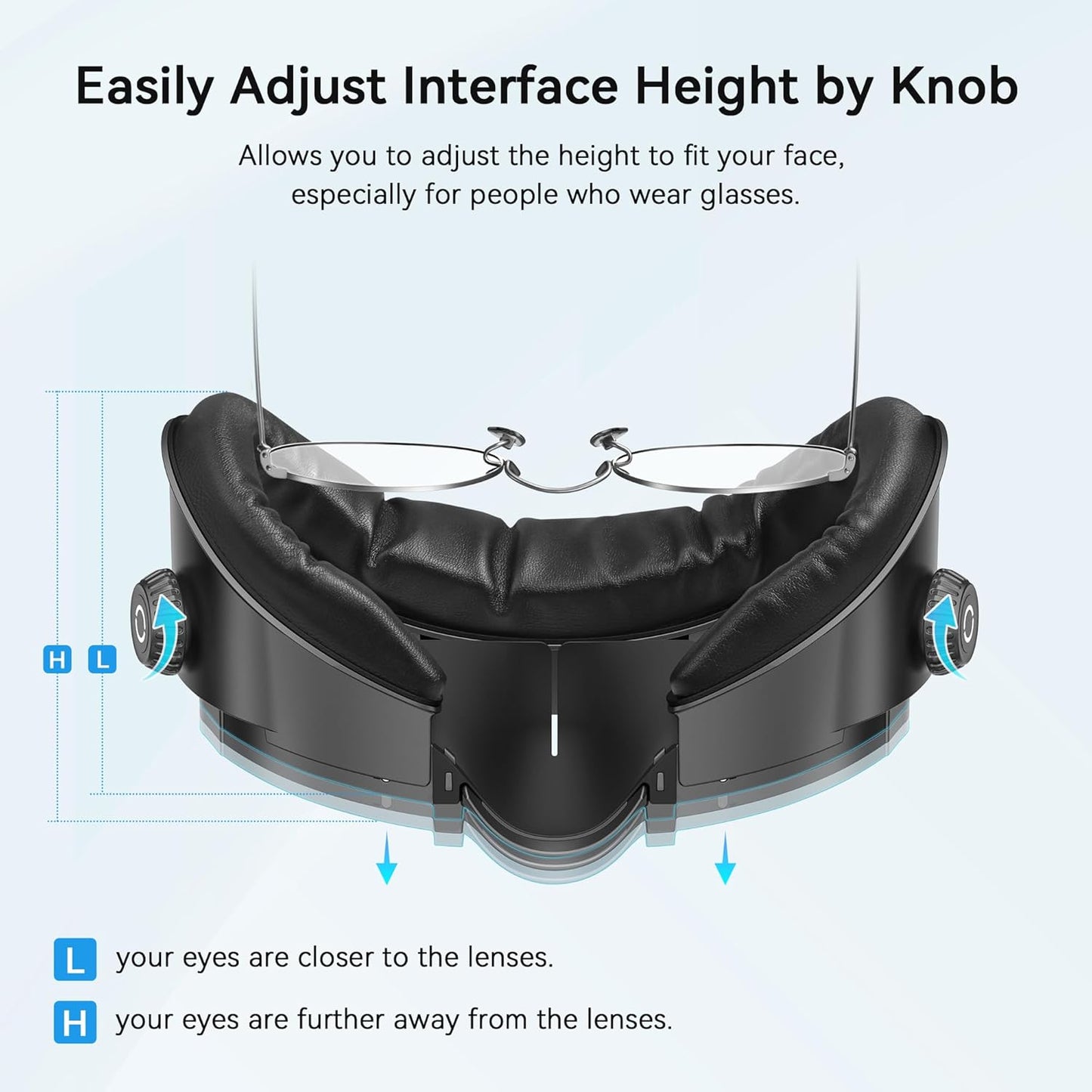 AMVR Upgraded Facial Interface Compatible with Meta/Oculus Q3 Accessories, with 2 Face Cover Pad Replacement, PU Face Cushion and Breathable Ice Silk Cotton, Knob Adjustable