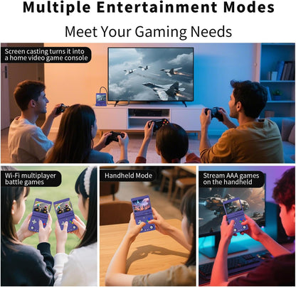 RG34XXSP Foldable Retro handheld model , 3.4 Inch IPS Screen Linux System Sunken Dual Joystick Built-in 64G TF Card 5000+ Games Handheld Emulator Support 5G WiFi Bluetooth TV Output(Indigo)