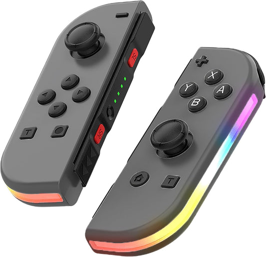 Wireless RGB LED Controllers Pair with Motion Sensor, Dual Vibration, Screenshot Function and Ergonomic Design, Compatible with Switch Series Console Gaming Accessories