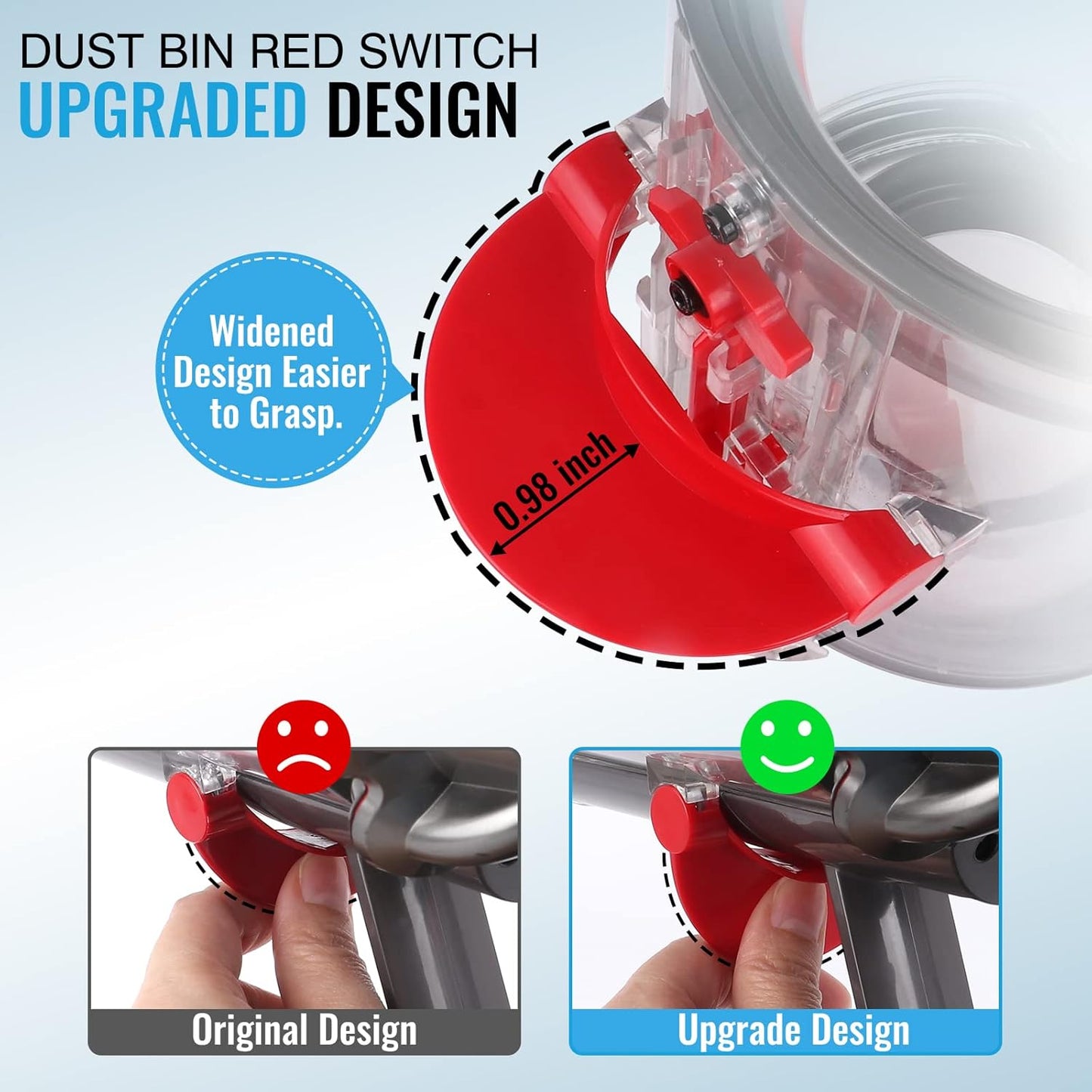 Upgraded Canister Compatible with Dyson V11 V15 SV14 SV15 SV22 Vacuum Cleaner Dust Bin, for Bin Part no. 970050-01 and Part no. 965443-01 with HEPA Filter