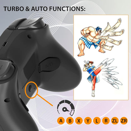 Wireless Bluetooth Game Controller for Switch Console, LED Gaming Gamepad with RGB Lighting, Motion Control, Vibration Feedback, Ergonomic Design, Rechargeable Controller (Black)