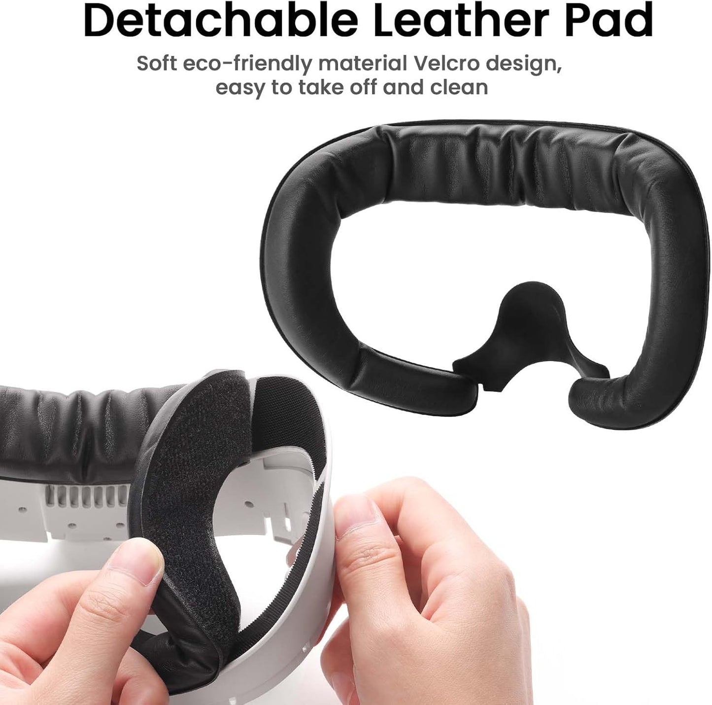 Face Cover with Soft Leather Pad for Oculus/Meta Quest 3, Facial Interface with Cooling Fan to Relieve Lens Fogging and Hot Air
