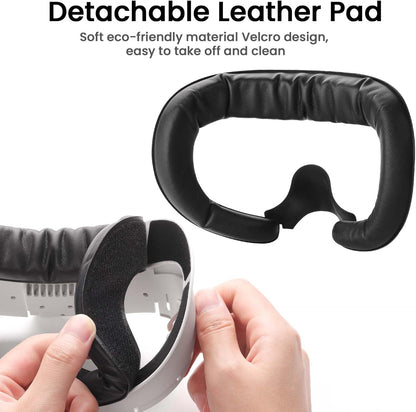 Face Cover with Soft Leather Pad for Oculus/Meta Quest 3, Facial Interface with Cooling Fan to Relieve Lens Fogging and Hot Air